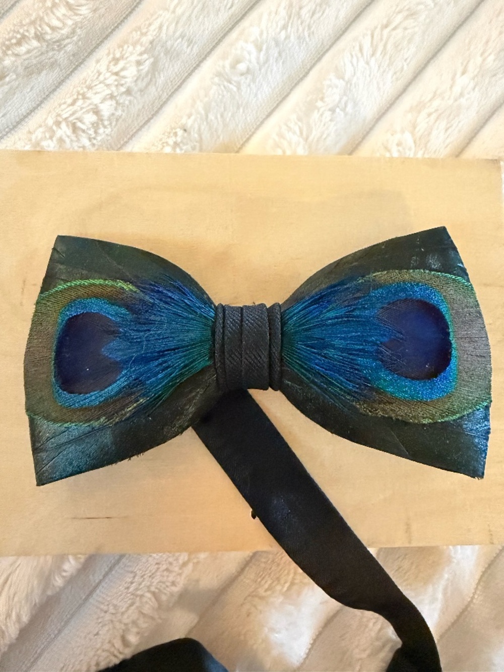 Brackish Rooster & Peacock Feather Bow Tie